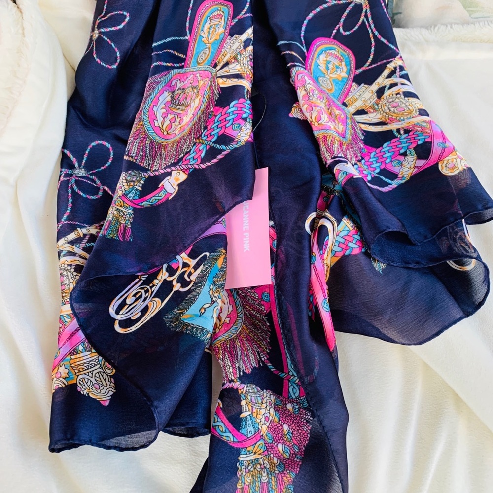 Jeanne Pink 100% Silk Feeling Fabric Scarf/Shawl